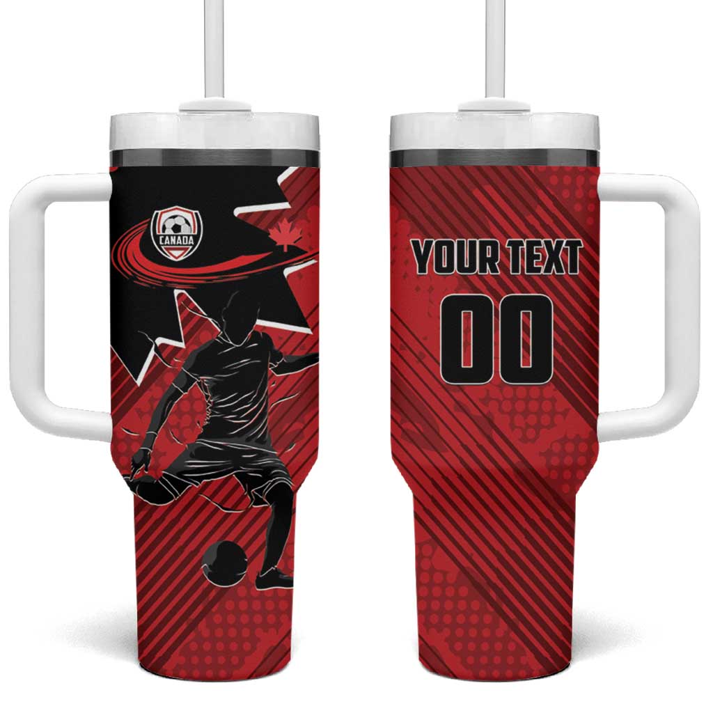 Custom Canada Soccer Tumbler With Handle Maple Leaf Together We Rise