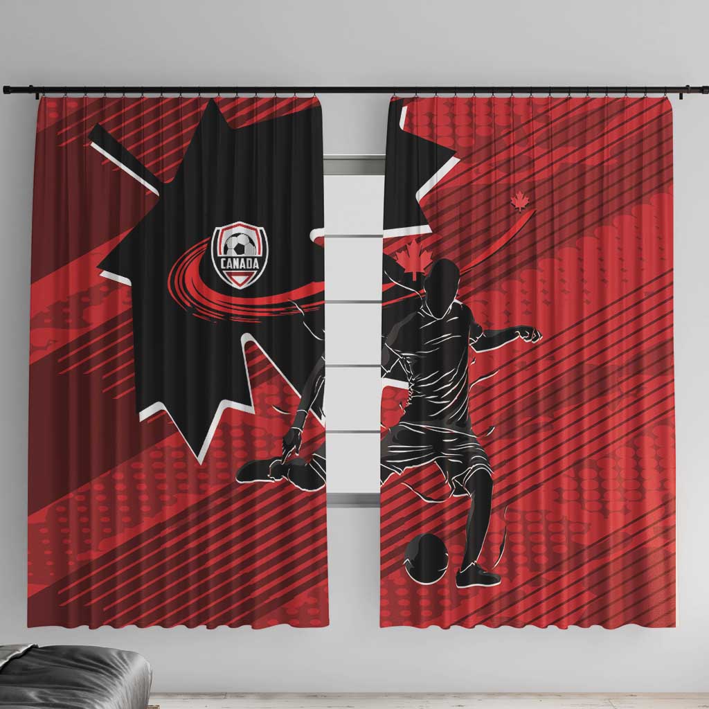 Canada Soccer Window Curtain Maple Leaf Together We Rise