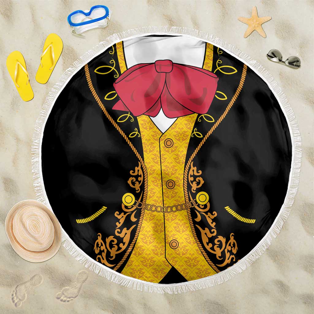 Mexican Mariachi Charro Suit Stylized Beach Blanket Cinco de Mayo Fiesta