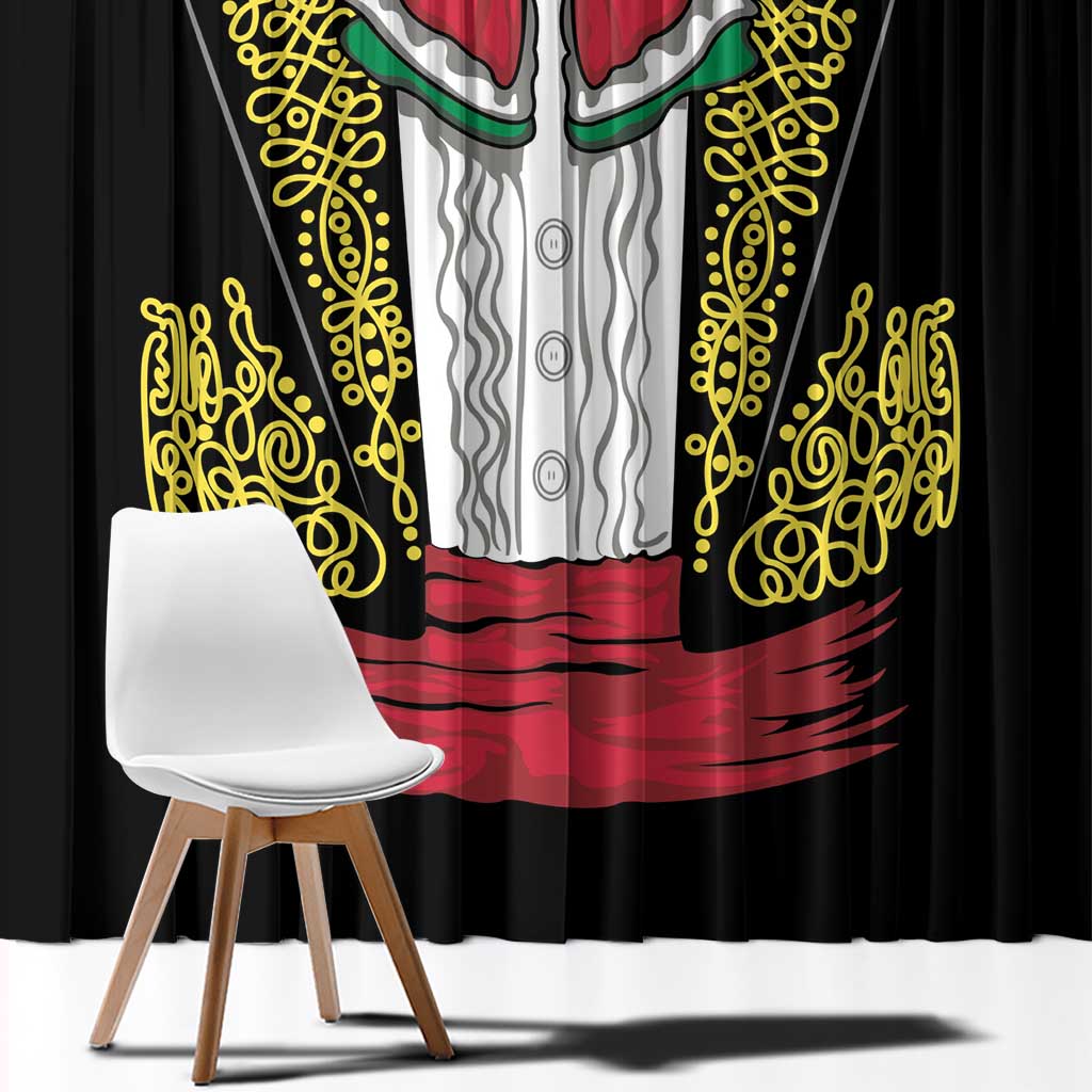 Mexican Charro Suit Stylized Window Curtain Cinco de Mayo Costume