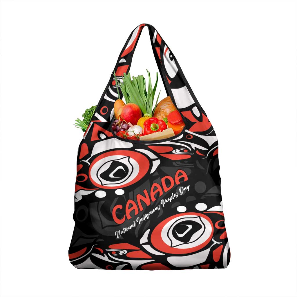 Canada National Indigenous Peoples Day 2024 Grocery Bag Haida Pattern