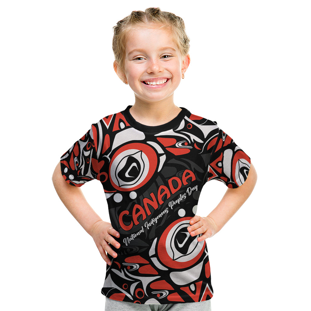 Canada National Indigenous Peoples Day 2024 Kid T Shirt Haida Pattern - Wonder Print Shop