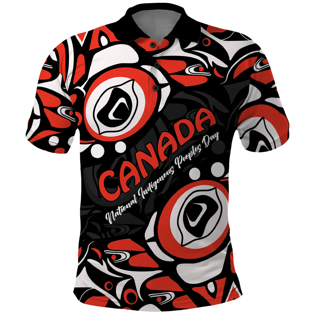 Canada National Indigenous Peoples Day 2024 Polo Shirt Haida Pattern - Wonder Print Shop