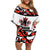 Canada Hockey 2024 Family Matching Off Shoulder Short Dress and Hawaiian Shirt Haida Maple Leaf - Wonder Print Shop