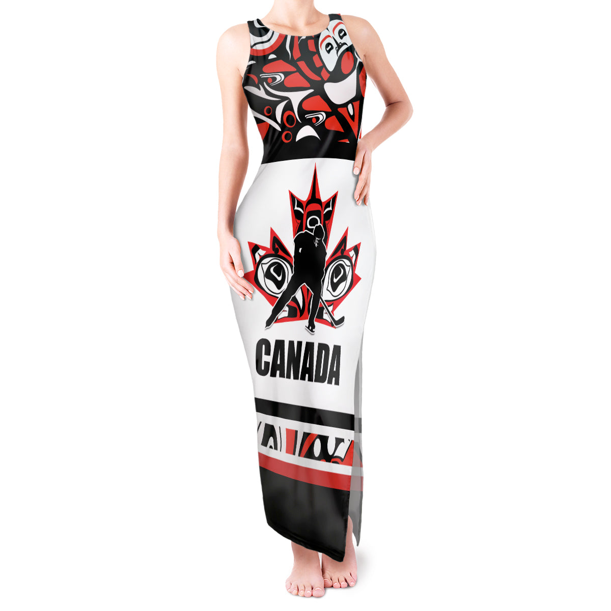 Canada Hockey 2024 Tank Maxi Dress Haida Maple Leaf