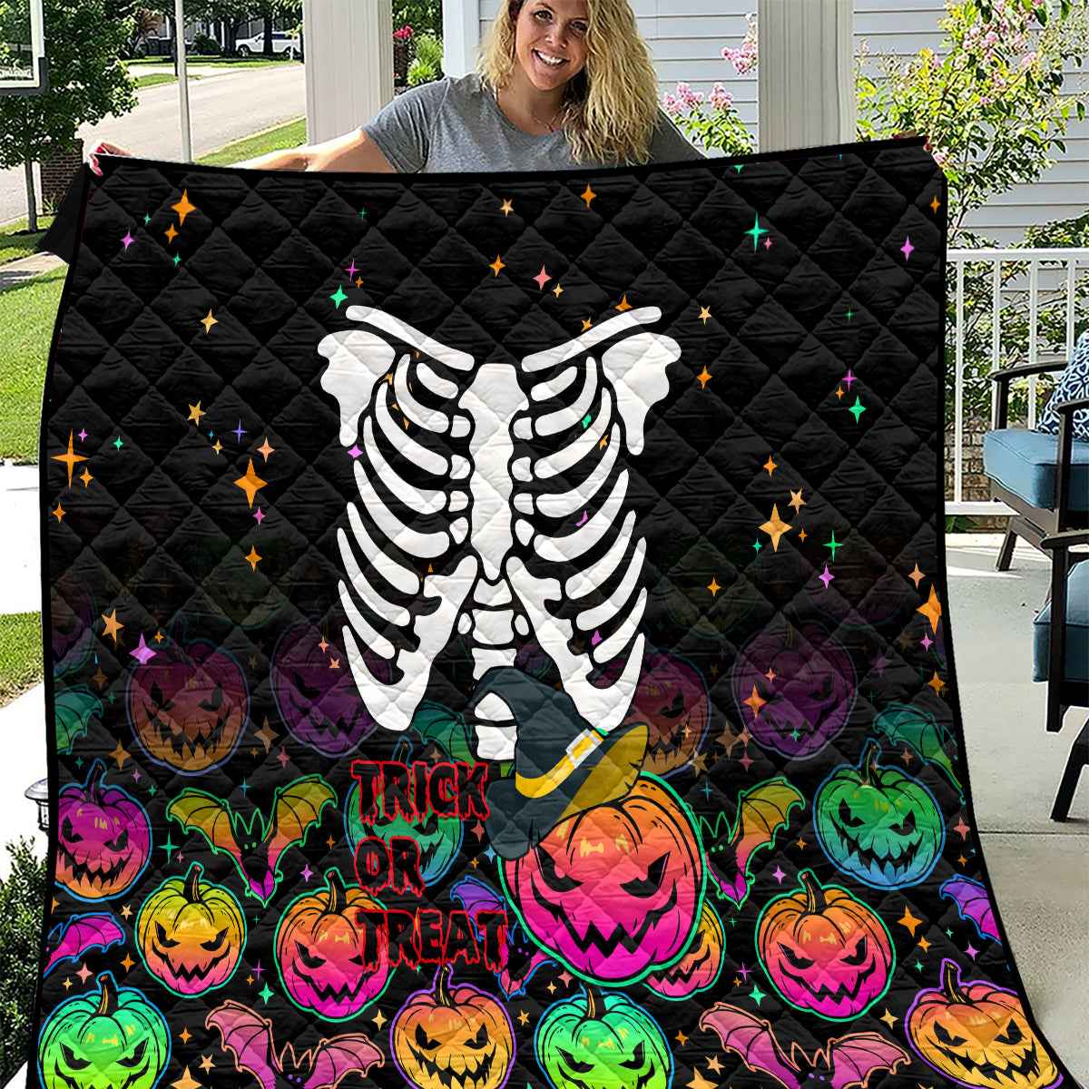 halloween-skeleton-quilt-trick-or-treat-witch-pumpkin-colorful