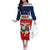 Panama Independence Day Off The Shoulder Long Sleeve Dress Coat Of Arms Pollera Pattern - Wonder Print Shop