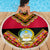 Angola Independence Day Beach Blanket Coat Of Arms Samakaka Pattern - Wonder Print Shop