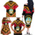 Angola Independence Day Family Matching Off Shoulder Long Sleeve Dress and Hawaiian Shirt Coat Of Arms Samakaka Pattern - Wonder Print Shop