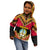 Angola Independence Day Kid Hoodie Coat Of Arms Samakaka Pattern - Wonder Print Shop