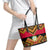 Angola Independence Day Leather Tote Bag Coat Of Arms Samakaka Pattern - Wonder Print Shop