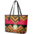 Angola Independence Day Leather Tote Bag Coat Of Arms Samakaka Pattern - Wonder Print Shop