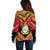 Angola Independence Day Off Shoulder Sweater Coat Of Arms Samakaka Pattern - Wonder Print Shop