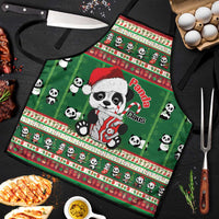 Cute Panda Claus Christmas Apron Panda Santa Claus - Wonder Print Shop