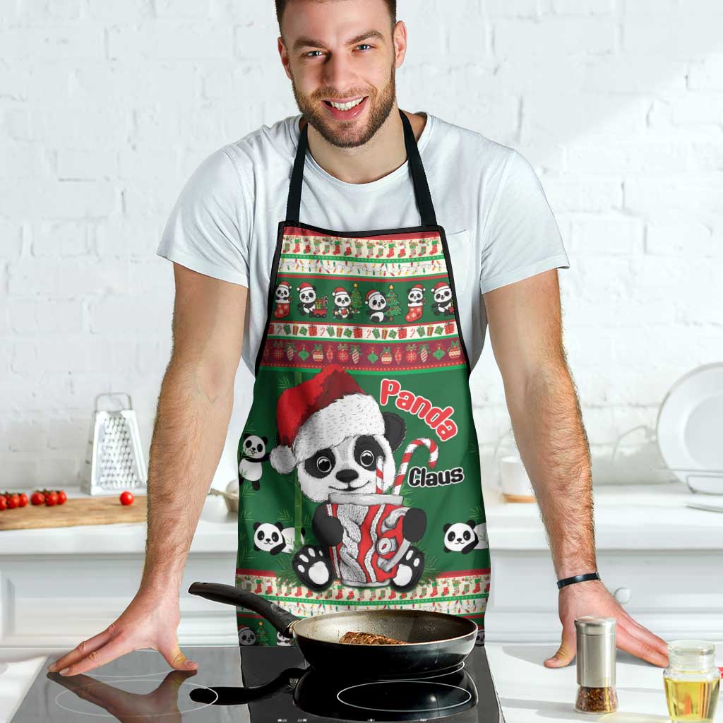 Cute Panda Claus Christmas Apron Panda Santa Claus - Wonder Print Shop