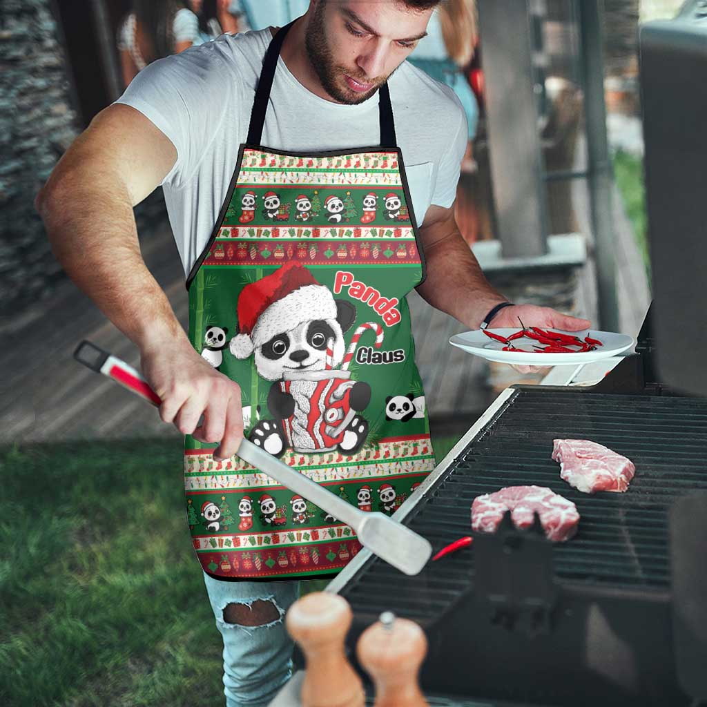 Cute Panda Claus Christmas Apron Panda Santa Claus - Wonder Print Shop