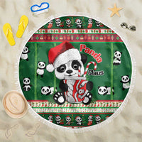 Cute Panda Claus Christmas Beach Blanket Panda Santa Claus - Wonder Print Shop