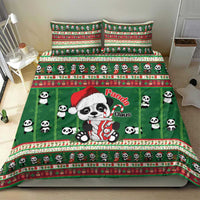 Cute Panda Claus Christmas Bedding Set Panda Santa Claus - Wonder Print Shop