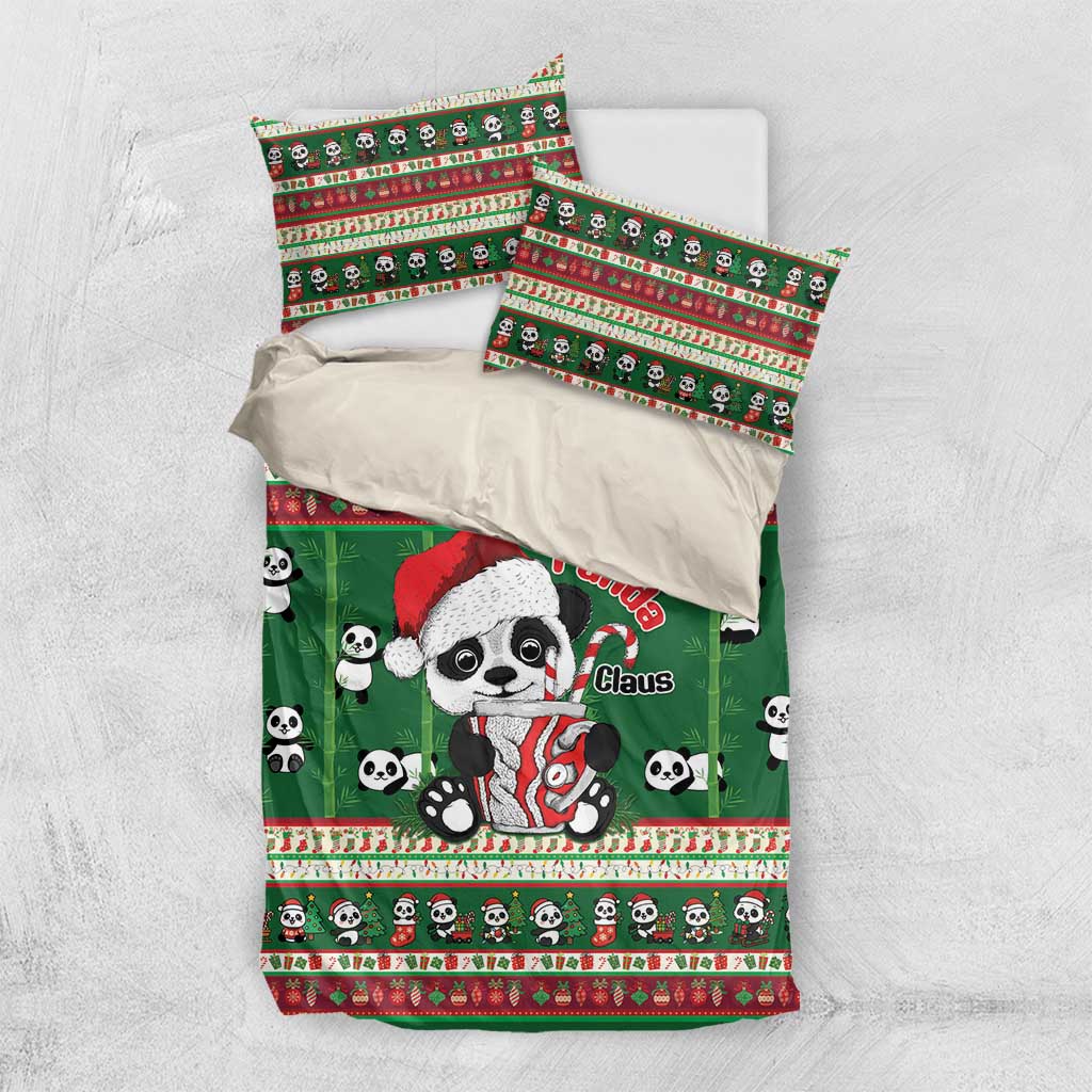 Cute Panda Claus Christmas Bedding Set Panda Santa Claus - Wonder Print Shop