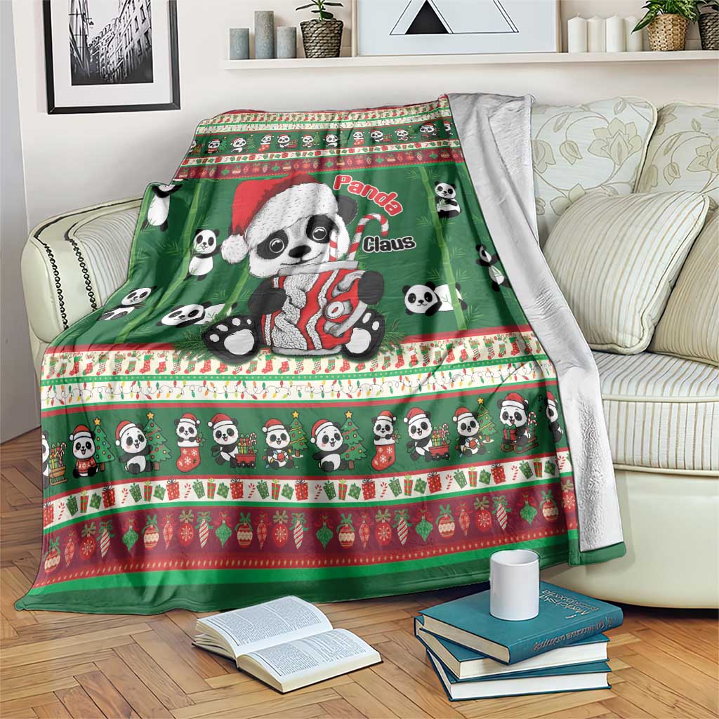 Cute Panda Claus Christmas Blanket Panda Santa Claus - Wonder Print Shop