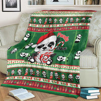 Cute Panda Claus Christmas Blanket Panda Santa Claus - Wonder Print Shop