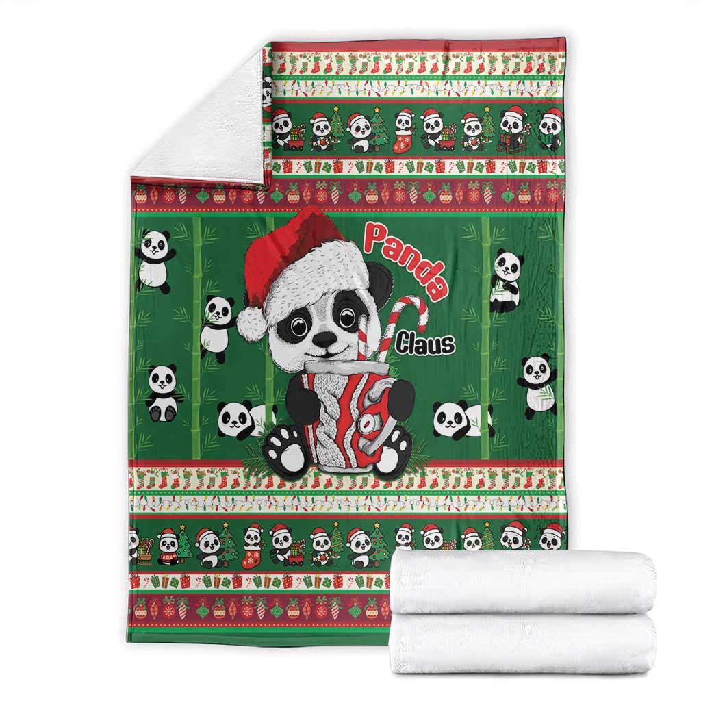 Cute Panda Claus Christmas Blanket Panda Santa Claus - Wonder Print Shop