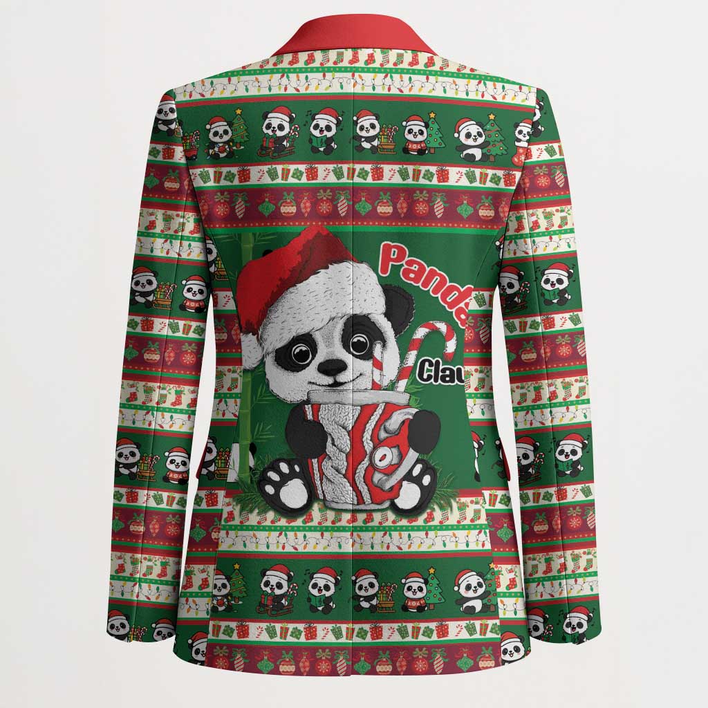 Cute Panda Claus Christmas Blazer Panda Santa Claus - Wonder Print Shop