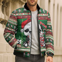 Cute Panda Claus Christmas Bomber Puffer Jacket Panda Santa Claus - Wonder Print Shop
