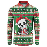 Cute Panda Claus Christmas Button Sweatshirt Panda Santa Claus - Wonder Print Shop