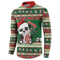 Cute Panda Claus Christmas Button Sweatshirt Panda Santa Claus - Wonder Print Shop