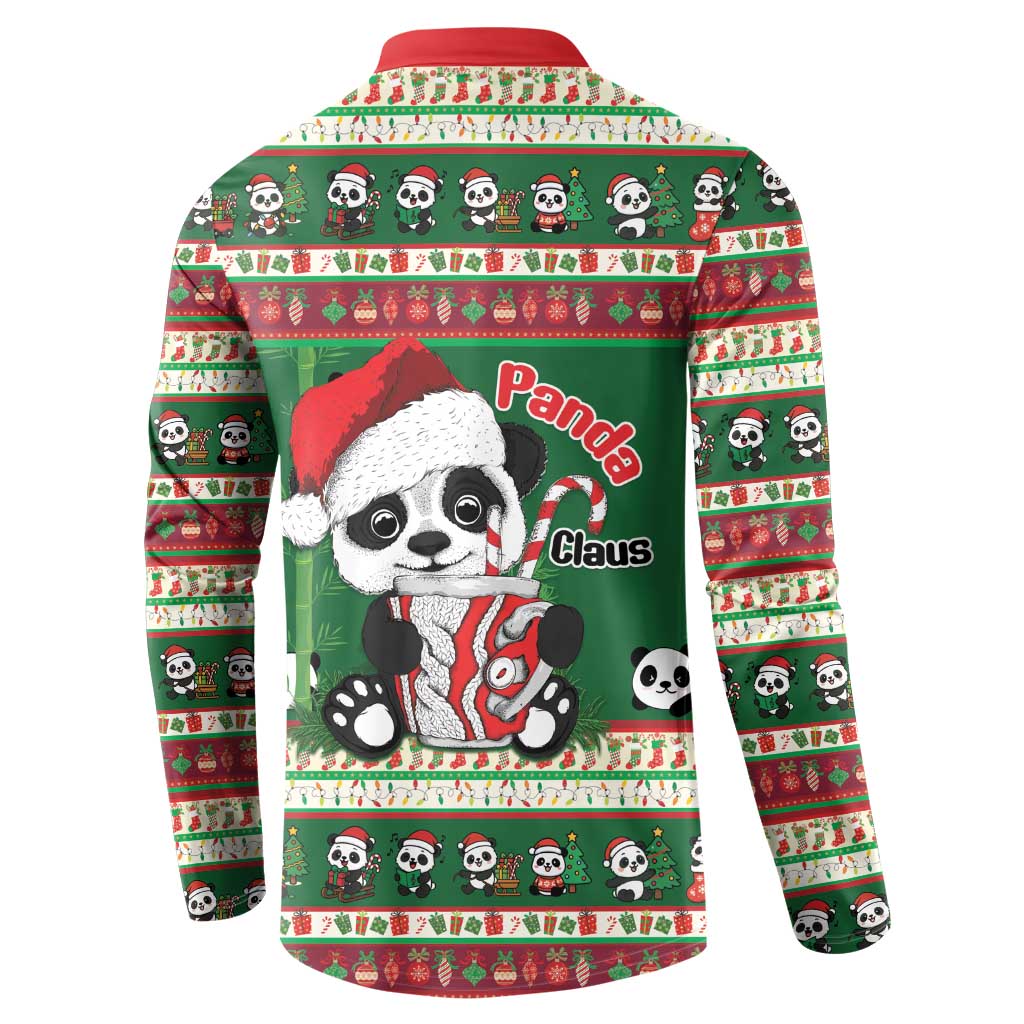 Cute Panda Claus Christmas Button Sweatshirt Panda Santa Claus - Wonder Print Shop