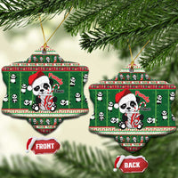 Cute Panda Claus Christmas Ceramic Ornament Panda Santa Claus - Wonder Print Shop
