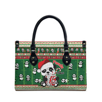 Cute Panda Claus Christmas Leather Bag Panda Santa Claus - Wonder Print Shop