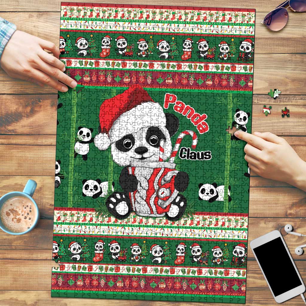 Cute Panda Claus Christmas Puzzle Panda Santa Claus - Wonder Print Shop