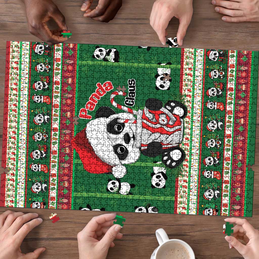 Cute Panda Claus Christmas Puzzle Panda Santa Claus - Wonder Print Shop