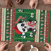 Cute Panda Claus Christmas Puzzle Panda Santa Claus - Wonder Print Shop