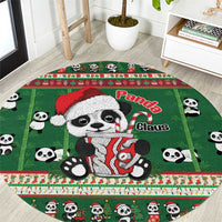 Cute Panda Claus Christmas Round Carpet Panda Santa Claus - Wonder Print Shop