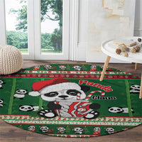 Cute Panda Claus Christmas Round Carpet Panda Santa Claus - Wonder Print Shop