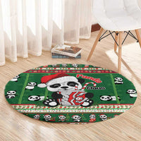 Cute Panda Claus Christmas Round Carpet Panda Santa Claus - Wonder Print Shop