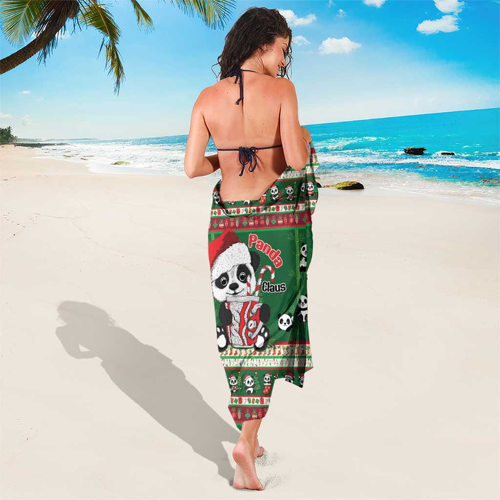 Cute Panda Claus Christmas Sarong Panda Santa Claus - Wonder Print Shop