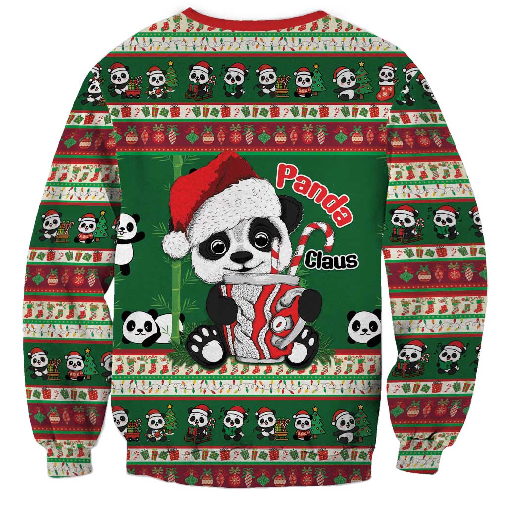 Cute Panda Claus Christmas Sweatshirt Panda Santa Claus - Wonder Print Shop