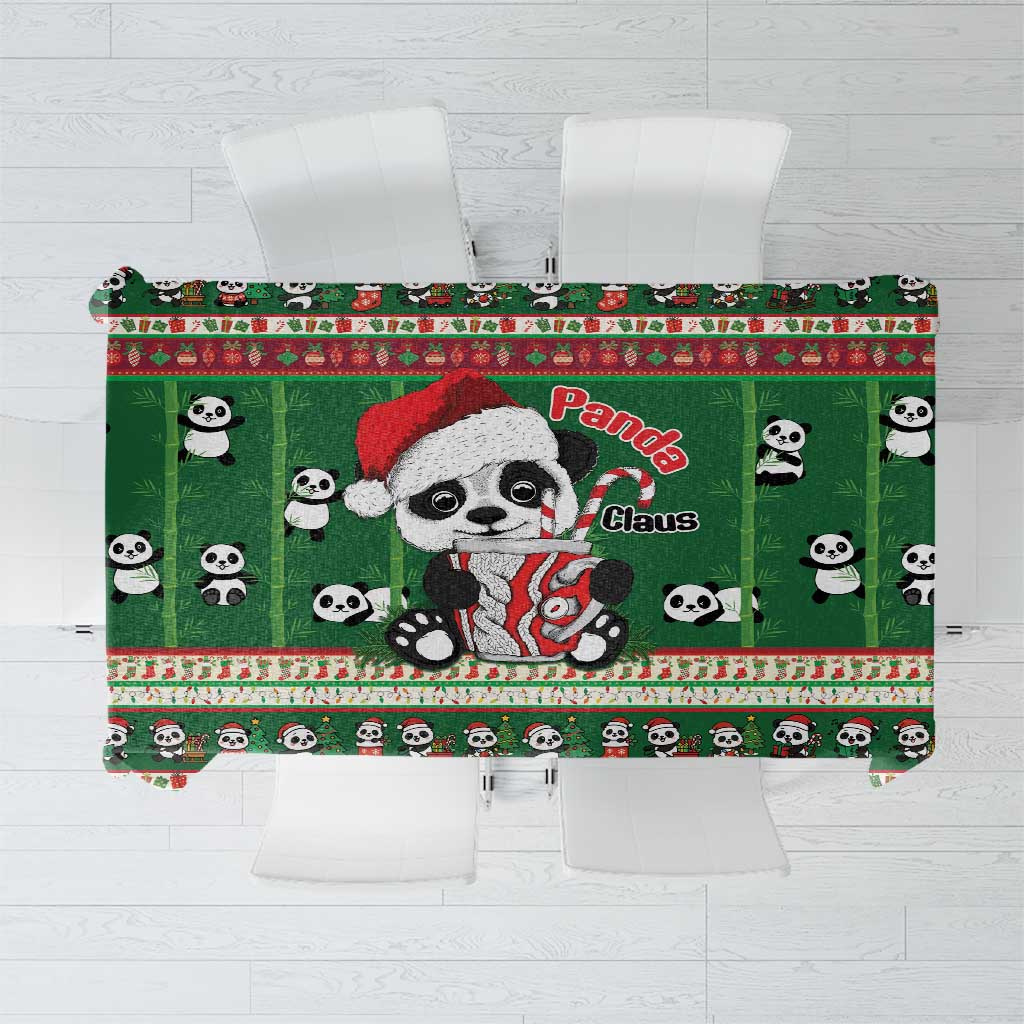Cute Panda Claus Christmas Tablecloth Panda Santa Claus - Wonder Print Shop