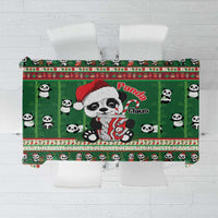 Cute Panda Claus Christmas Tablecloth Panda Santa Claus - Wonder Print Shop