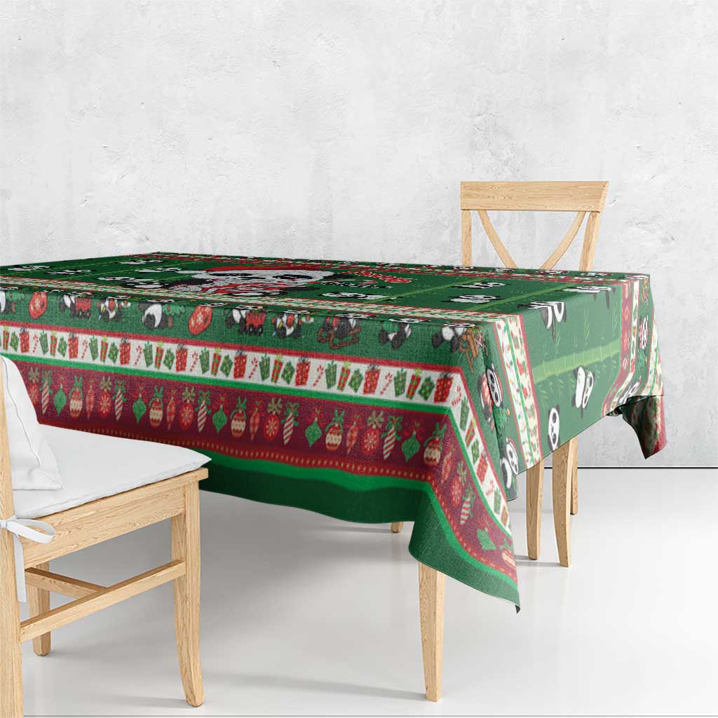 Cute Panda Claus Christmas Tablecloth Panda Santa Claus - Wonder Print Shop