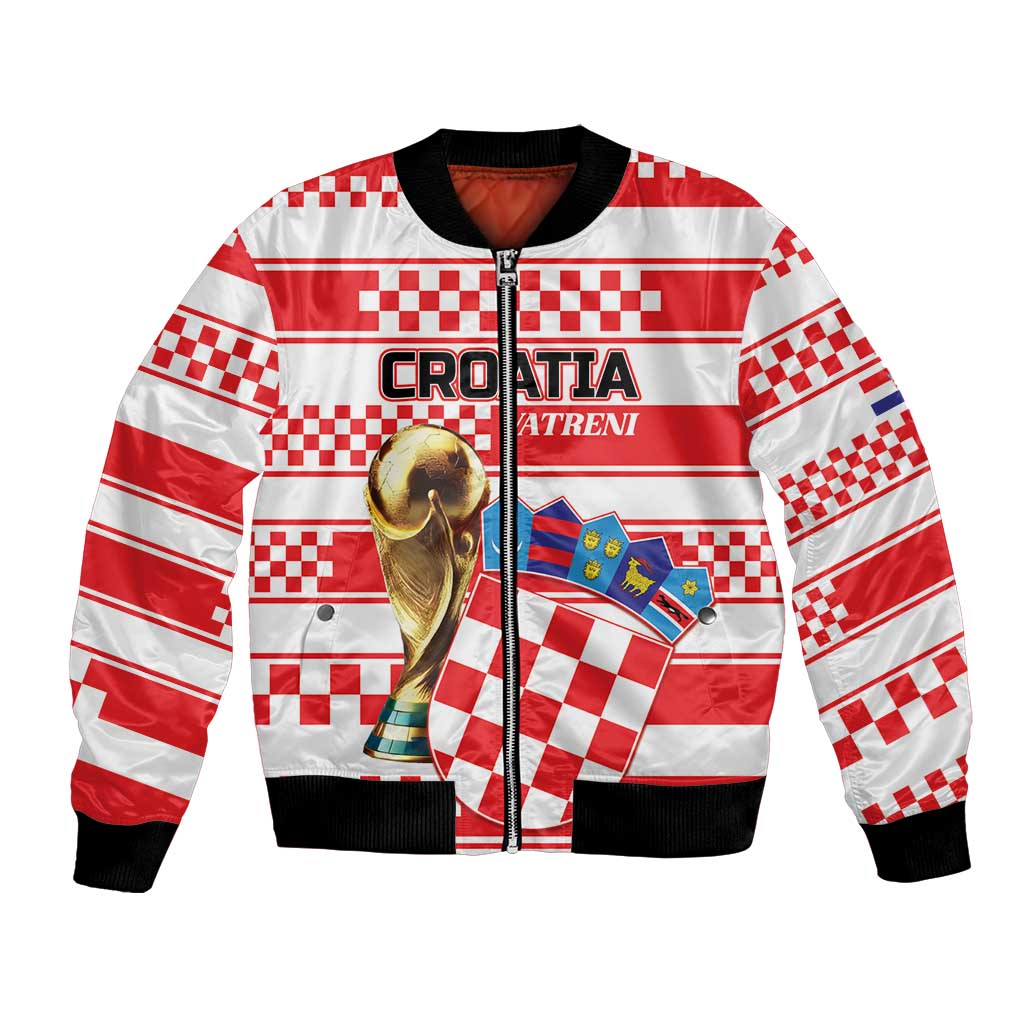 Custom World Football Croatia 2026 Bomber Jacket Vatreni Hrabar Broj - Wonder Print Shop
