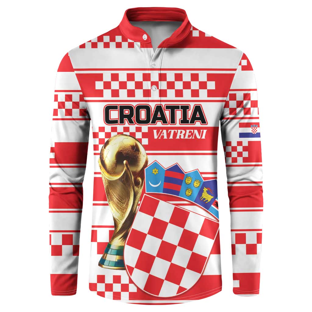 Custom World Football Croatia 2026 Button Sweatshirt Vatreni Hrabar Broj - Wonder Print Shop