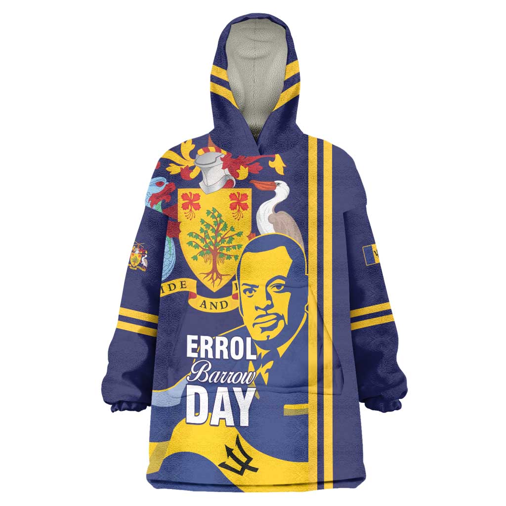 Barbados Errol Barrow Day Wearable Blanket Hoodie Barbadian Father of Independence