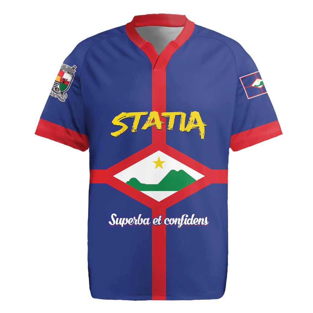 Personalised Statia Rugby Jersey Sint Eustatius Coat Of Arms - Wonder Print Shop