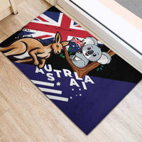 Rubber doormat featuring kangaroo and koala, 'AUSTRALIA' letters on dark purple