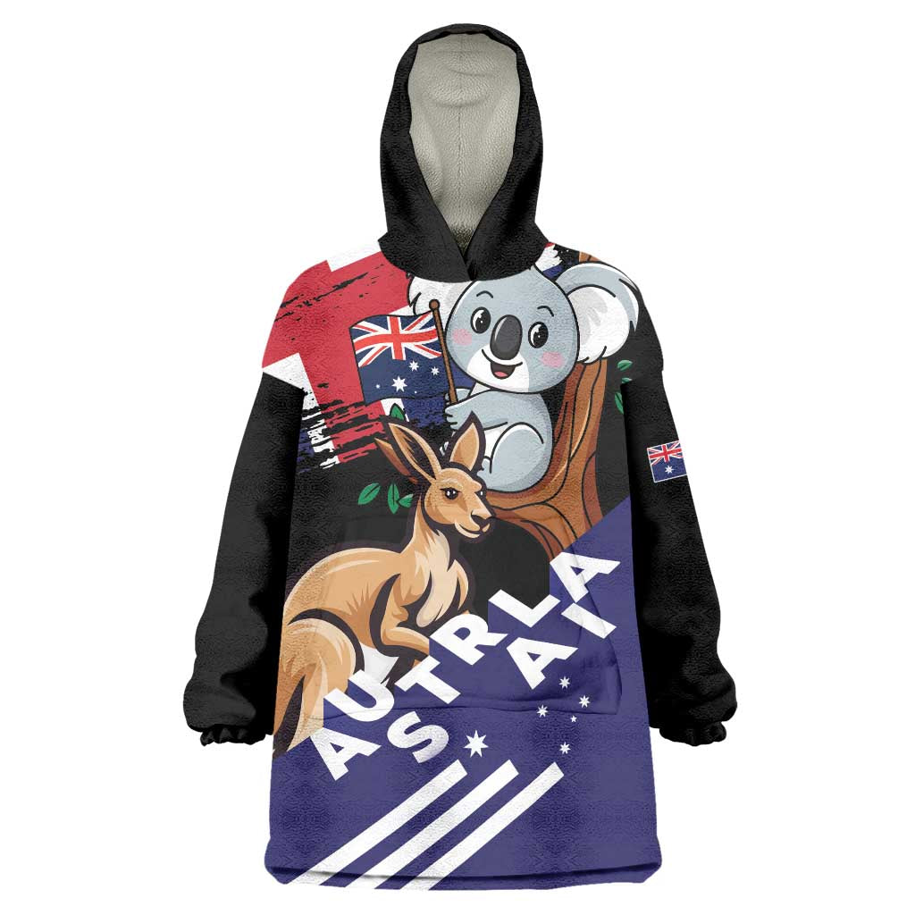 Personalised Australia Kangaroo Koala Together Wearable Blanket Hoodie Special Edition